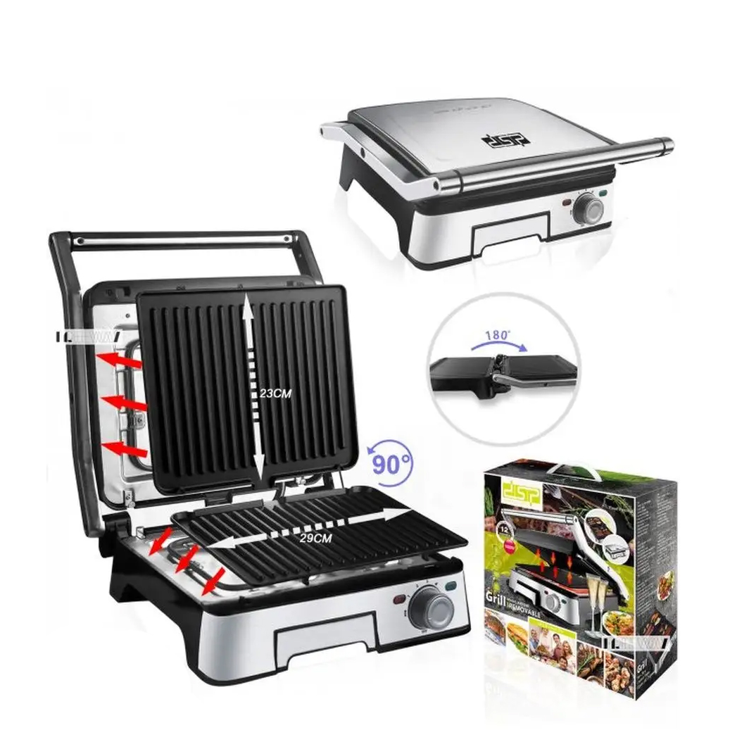DSP KB-1045 Elektrikli Qril – 1800W, Taymerli və Çıxarılan Lövhəli Toster